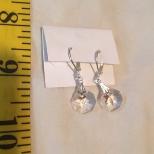 Octagon crystal earrings NWT
